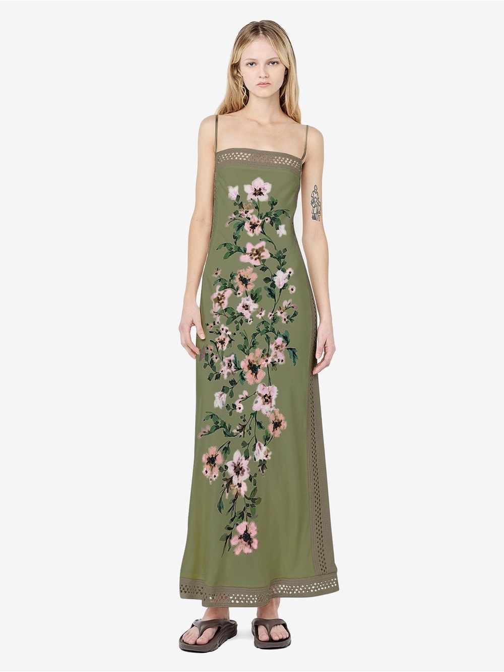 NWT Bec+Bridge Camelia Maxi Dress Olive Gardenia Floral - Picture 10 of 14